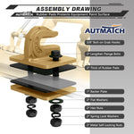 AUTMATCH Tractor Bucket Grab Hook 3/8" (2 Pack), Grade 70 Forged Steel Bolt On Grab Hook Tow Hook Mount with Backer Plate & Rubber Pads, Max 18,000Lbs Work for Loader, Tractor Bucket, Truck, Gold
