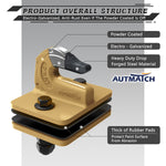 AUTMATCH Tractor Bucket Grab Hook 3/8" (2 Pack), Grade 70 Forged Steel Bolt On Grab Hook Tow Hook Mount with Backer Plate & Rubber Pads, Max 18,000Lbs Work for Loader, Tractor Bucket, Truck, Gold