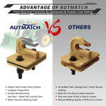 AUTMATCH Tractor Bucket Grab Hook 3/8" (2 Pack), Grade 70 Forged Steel Bolt On Grab Hook Tow Hook Mount with Backer Plate & Rubber Pads, Max 18,000Lbs Work for Loader, Tractor Bucket, Truck, Gold