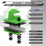 AUTMATCH Tractor Bucket Grab Hook 3/8" (2 Pack), Grade 70 Forged Steel Bolt On Grab Hook Tow Hook Mount with Backer Plate & Rubber Pads, Max 18,000Lbs Work for Loader, Tractor Bucket, Truck, Green