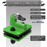 AUTMATCH Tractor Bucket Grab Hook 3/8" (2 Pack), Grade 70 Forged Steel Bolt On Grab Hook Tow Hook Mount with Backer Plate & Rubber Pads, Max 18,000Lbs Work for Loader, Tractor Bucket, Truck, Green