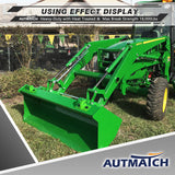 AUTMATCH Tractor Bucket Grab Hook 3/8" (2 Pack), Grade 70 Forged Steel Bolt On Grab Hook Tow Hook Mount with Backer Plate & Rubber Pads, Max 18,000Lbs Work for Loader, Tractor Bucket, Truck, Green