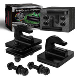 AUTMATCH Tractor Bucket Grab Hook 3/8" (2 Pack), Grade 70 Forged Steel Bolt On Grab Hook Tow Hook Mount with Backer Plate & Rubber Pads, Max 18,000Lbs Work for Loader, Tractor Bucket, Truck, Matte Black