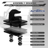 AUTMATCH Tractor Bucket Grab Hook 3/8" (2 Pack), Grade 70 Forged Steel Bolt On Grab Hook Tow Hook Mount with Backer Plate & Rubber Pads, Max 18,000Lbs Work for Loader, Tractor Bucket, Truck, Matte Black