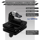 AUTMATCH Tractor Bucket Grab Hook 3/8" (2 Pack), Grade 70 Forged Steel Bolt On Grab Hook Tow Hook Mount with Backer Plate & Rubber Pads, Max 18,000Lbs Work for Loader, Tractor Bucket, Truck, Matte Black