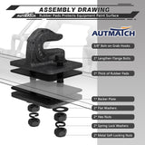 AUTMATCH Tractor Bucket Grab Hook 3/8" (2 Pack), Grade 70 Forged Steel Bolt On Grab Hook Tow Hook Mount with Backer Plate & Rubber Pads, Max 18,000Lbs Work for Loader, Tractor Bucket, Truck, Grainstone