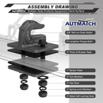 AUTMATCH Tractor Bucket Grab Hook 3/8" (2 Pack), Grade 70 Forged Steel Bolt On Grab Hook Tow Hook Mount with Backer Plate & Rubber Pads, Max 18,000Lbs Work for Loader, Tractor Bucket, Truck, Grainstone