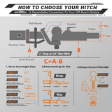 AUTMATCH Trailer Hitch Ball Mount with 2 Inch Hitch Ball - Fits 2" Receiver and 2-Inch Drop Tow Hitch, 8000Lbs Capacity Ball Hitch, Hitch Tightener with 5/8" Anti-Theft Hitch Lock Pin