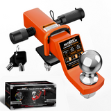 AUTMATCH Trailer Hitch Ball Mount with 2 Inch Hitch Ball - Fits 2" Receiver with Hitch Tightener, 8000Lbs Capacity Ball Hitch, 2-Inch Drop with 5/8" Hitch Lock Pin, Orange