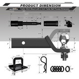 AUTMATCH Trailer Hitch Ball Mount with 2 Inch Hitch Ball - Fits 2" Receiver with Hitch Tightener, 8000Lbs Capacity Ball Hitch, 2-Inch Drop with 5/8" Hitch Lock Pin,Frosted Black