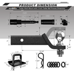 AUTMATCH Trailer Hitch Ball Mount with 2 Inch Hitch Ball - Fits 2" Receiver with Hitch Tightener, 8000Lbs Capacity Ball Hitch, 2-Inch Drop with 5/8" Hitch Lock Pin,Grainstone