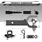 AUTMATCH Trailer Hitch Ball Mount with 2 Inch Hitch Ball - Fits 2" Receiver with Hitch Tightener, 8000Lbs Capacity Ball Hitch, 2-Inch Drop with 5/8" Hitch Lock Pin,Grainstone