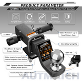 AUTMATCH Trailer Hitch Ball Mount with 2 Inch Hitch Ball - Fits 2" Receiver with Hitch Tightener, 8000Lbs Capacity Ball Hitch, 2-Inch Drop with 5/8" Hitch Lock Pin,Grainstone