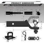 AUTMATCH Trailer Hitch Ball Mount with 2 Inch Hitch Ball - Fits 2" Receiver with Hitch Tightener, 8000Lbs Capacity Ball Hitch, 2-Inch Drop with 5/8" Hitch Lock Pin,Matte Black