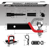 AUTMATCH Trailer Hitch Ball Mount with 2 Inch Hitch Ball - Fits 2" Receiver with Hitch Tightener, 8000Lbs Capacity Ball Hitch, 2-Inch Drop with 5/8" Hitch Lock Pin,Red & Black