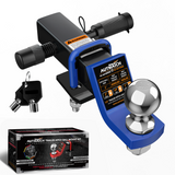 AUTMATCH Trailer Hitch Ball Mount with 2 Inch Hitch Ball - Fits 2" Receiver with Hitch Tightener, 8000Lbs Capacity Ball Hitch, 2-Inch Drop with 5/8" Hitch Lock Pin,Blue & Black