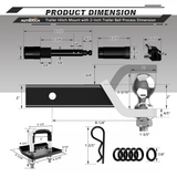 AUTMATCH Trailer Hitch Ball Mount with 2 Inch Hitch Ball - Fits 2" Receiver with Hitch Tightener, 8000Lbs Capacity Ball Hitch, 2-Inch Drop with 5/8" Hitch Lock Pin,White & Black
