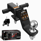 AUTMATCH Trailer Hitch Ball Mount with 2 Inch Hitch Ball - Fits 2" Receiver with Hitch Tightener, 8000Lbs Capacity Ball Hitch, 4-Inch Drop with 5/8" Hitch Lock Pin