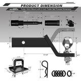 AUTMATCH Trailer Hitch Ball Mount with 2 Inch Hitch Ball - Fits 2" Receiver with Hitch Tightener, 8000Lbs Capacity Ball Hitch, 4-Inch Drop with 5/8" Hitch Lock Pin