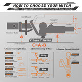 AUTMATCH Trailer Hitch Ball Mount with 2 Inch Hitch Ball - Fits 2" Receiver with Hitch Tightener, 8000Lbs Capacity Ball Hitch, 4-Inch Drop with 5/8" Hitch Lock Pin