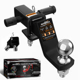 AUTMATCH Trailer Hitch Ball Mount with 2 Inch Hitch Ball - Fits 2" Receiver with Hitch Tightener, 8000Lbs Capacity Ball Hitch, 4-Inch Drop with 5/8" Hitch Lock Pin