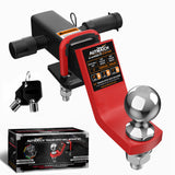 AUTMATCH Trailer Hitch Ball Mount with 2 Inch Hitch Ball - Fits 2" Receiver with Hitch Tightener, 8000Lbs Capacity Ball Hitch, 4-Inch Drop with 5/8" Hitch Lock Pin