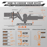 AUTMATCH Trailer Hitch Ball Mount with 2 Inch Hitch Ball - Fits 2" Receiver with Hitch Tightener, 8000Lbs Capacity Ball Hitch, 6-Inch Drop with 5/8" Hitch Lock Pin