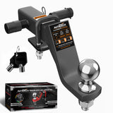 AUTMATCH Trailer Hitch Ball Mount with 2 Inch Hitch Ball - Fits 2" Receiver with Hitch Tightener, 8000Lbs Capacity Ball Hitch, 6-Inch Drop with 5/8" Hitch Lock Pin