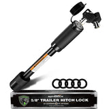AUTMATCH Trailer Hitch Lock - 5/8" Locking Receiver Hitch Pin with Extra Long 3" Span, Fits Class III IV 2" Receiver, Anti-Theft Hitch Receiver Lock for Trailer Tow Truck Bike Car Boat, Black