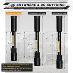 AUTMATCH Trailer Hitch Lock - 5/8" Locking Receiver Hitch Pin with Extra Long 3" Span, Fits Class III IV 2" Receiver, Anti-Theft Hitch Receiver Lock for Trailer Tow Truck Bike Car Boat, Black