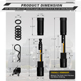 AUTMATCH Trailer Hitch Lock - 5/8" Locking Receiver Hitch Pin with Extra Long 3-1/2" Span, Fits Class III IV 2" & 2-1/2" Receiver, Anti-Theft Hitch Receiver Lock for Tow Truck Bike Car Boat, Black