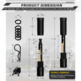 AUTMATCH Trailer Hitch Lock - 5/8" Locking Receiver Hitch Pin with Extra Long 4" Span, Fits Class III IV V 2", 2-1/2", 3" & 3-1/2" Receiver, Anti-Theft Hitch Receiver Lock for Tow Truck Car, Black