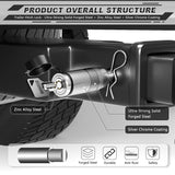 AUTMATCH Trailer Hitch Lock - 5/8" Hitch Receiver Pin Lock with Extra Long 3-1/2" Span, Fits Class III IV 2" & 2-1/2" Receiver, Anti-Theft Trailer Receiver Lock for Tow Truck Bike Car Boat, Silver