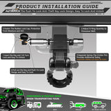 AUTMATCH Trailer Hitch Lock - 5/8" Hitch Receiver Pin Lock with Extra Long 3-1/2" Span, Fits Class III IV 2" & 2-1/2" Receiver, Anti-Theft Trailer Receiver Lock for Tow Truck Bike Car Boat, Silver