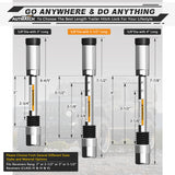 AUTMATCH Trailer Hitch Lock - 5/8" Hitch Receiver Pin Lock with Extra Long 3-1/2" Span, Fits Class III IV 2" & 2-1/2" Receiver, Anti-Theft Trailer Receiver Lock for Tow Truck Bike Car Boat, Silver