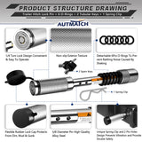 AUTMATCH Trailer Hitch Lock - 5/8" Hitch Receiver Pin Lock with Extra Long 4" Span, Fits Class III IV V 2", 2-1/2", 3" & 3-1/2" Receiver, Anti-Theft Trailer Receiver Lock for Tow Truck Car, Silver
