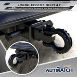 AUTMATCH Shackle Hitch Receiver 2 Inch with 3/4" D Ring Shackle and 5/8" Trailer Hitch Lock Pin 45,000 Lbs Break Strength Matte Black