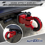 AUTMATCH Shackle Hitch Receiver 2 Inch with 3/4" D Ring Shackle and 5/8" Trailer Hitch Lock Pin 45,000 Lbs Break Strength Red