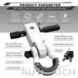 AUTMATCH Shackle Hitch Receiver 2 Inch with 3/4" D Ring Shackle and 5/8" Trailer Hitch Lock Pin 45,000 Lbs Break Strength White