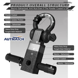 AUTMATCH Shackle Hitch Receiver 2 Inch with 3/4" D Ring Shackle and 5/8" Trailer Hitch Lock Pin 45,000 Lbs Break Strength Grainstone