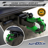AUTMATCH Mega Shackle Hitch Receiver 2 Inch with 3/4" D Ring Shackle and 5/8" Trailer Hitch Lock Pin, 68,000 Lbs Break Strength, Black & Dark Green