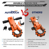 AUTMATCH Mega Shackle Hitch Receiver 2 Inch with 3/4" D Ring Shackle and 5/8" Trailer Hitch Lock Pin, 68,000 Lbs Break Strength, Orange