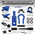 AUTMATCH Mega Shackle Hitch Receiver 2 Inch with 3/4" D Ring Shackle and 5/8" Trailer Hitch Lock Pin, 68,000 Lbs Break Strength, Blue