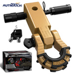 AUTMATCH Mega Shackle Hitch Receiver 2 Inch with 3/4" D Ring Shackle and 5/8" Trailer Hitch Lock Pin, 68,000 Lbs Break Strength, Gold
