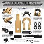 AUTMATCH Mega Shackle Hitch Receiver 2 Inch with 3/4" D Ring Shackle and 5/8" Trailer Hitch Lock Pin, 68,000 Lbs Break Strength, Gold
