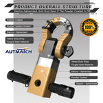 AUTMATCH Mega Shackle Hitch Receiver 2 Inch with 3/4" D Ring Shackle and 5/8" Trailer Hitch Lock Pin, 68,000 Lbs Break Strength, Gold