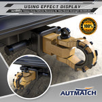 AUTMATCH Mega Shackle Hitch Receiver 2 Inch with 3/4" D Ring Shackle and 5/8" Trailer Hitch Lock Pin, 68,000 Lbs Break Strength, Gold