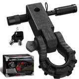 AUTMATCH Mega Shackle Hitch Receiver 2 Inch with 3/4" D Ring Shackle and 5/8" Trailer Hitch Lock Pin, 68,000 Lbs Break Strength, Grainstone