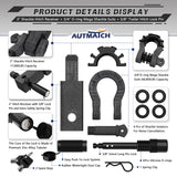 AUTMATCH Mega Shackle Hitch Receiver 2 Inch with 3/4" D Ring Shackle and 5/8" Trailer Hitch Lock Pin, 68,000 Lbs Break Strength, Grainstone