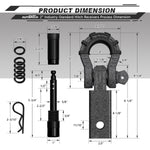 AUTMATCH Mega Shackle Hitch Receiver 2 Inch with 3/4" D Ring Shackle and 5/8" Trailer Hitch Lock Pin, 68,000 Lbs Break Strength, Grainstone